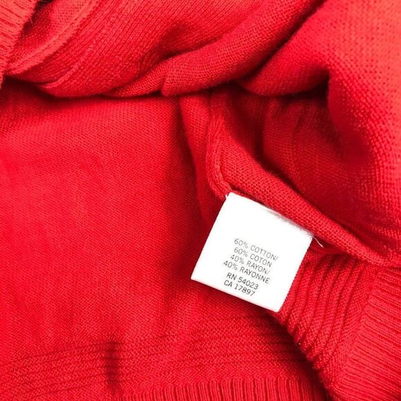 Banana Republic Womens Cardigan Red Button Sweater Short Sleeve Size PS Petites - Picture 9 of 11